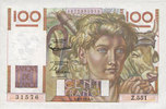 NOTES OF THE BANQUE DE FRANCE 100 francs Banque de France. Billet. jeune paysan, -