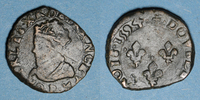 FRENCH ROYAL COINS Double tournois Charles X, roi de la Ligue (1589-1590). Dijon -