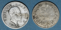 EUROPE cent Italie. Victor Emmanuel II (1861-1878). 50 ésimi Milan -