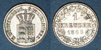GERMANY before 1870 1 kreuzer Wurtemberg. Charles I (1864-1891). -