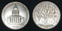 FRENCH MODERN COINS 100 francs 1988 5e république (1959- ).  Panthéon, vz 527.13 元 含税 ＋  79.07 元 运费