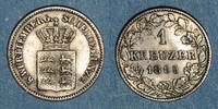GERMANY before 1870 1 kreuzer Wurtemberg. Charles I (1864-1891). -