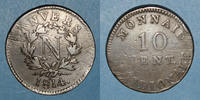 FRENCH MODERN COINS 1er empire (1804-1814). Siège d'Anvers, 10 cmes Initiale R, ruban étroit, 2e type -
