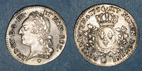 FRENCH ROYAL COINS Louis XV (1715-1774). 1/5 écu à la vieille tête Strasbourg -