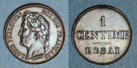 FRENCH MODERN COINS 1 centime Louis Philippe (1830-1848). n. d. . Essai. Poids réduit : 0,97 g -