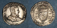 FRENCH ROYAL COINS Teston Charles IX (1560-1574). Monnayage au nom de Henri II. 2e type, Lyon -