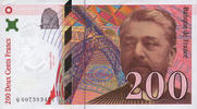 NOTES OF THE BANQUE DE FRANCE 200 francs Banque de France. Billet. (Eiffel), -