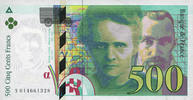 NOTES OF THE BANQUE DE FRANCE 500 francs Banque de France. Billet. (Pierre et Marie Curie), -
