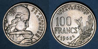 FRENCH MODERN COINS 100 francs 4e république (1947-1959). Cochet 1958, chouette -