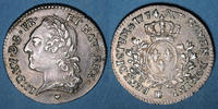 FRENCH ROYAL COINS Louis XV (1715-1774). 1/5 écu à la vieille tête Strasbourg -