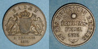 GERMANY after 1870 Gedenkkreuzer Bade. Frédéric I, grand duc (1856-1907). 1 -
