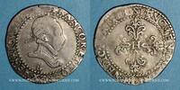 FRENCH ROYAL COINS 1/2 franc Henri III (1575-1589). au col plat Rouen -