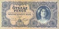 OTHER FOREIGN NOTES 500 pengo Hongrie. 15.5.1945, avec erreur d'écriture au revers -