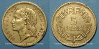FRENCH MODERN COINS 5 francs Gouvernement provisoire (1944-1947). Lavrillier bronze d'aluminium -