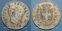 EUROPE Italie. Victor Emmanuel II (1861-1878). 5 lires Milan -