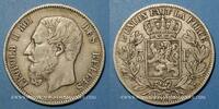 EUROPE 5 francs Belgique. Léopold II (1865-1909). Position A -