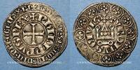 FRENCH ROYAL COINS Gros tournois Philippe IV le Bel . à l'O rond -