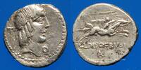 ROMAN REPUBLIC Denier République romaine. L. Calpurnius Piso L. F. L. n. Frugi (vers 90 AC). -