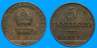 EUROPE 5 centesimi Italie. Lombardie-Vénétie. François II (1792-1835). Milan -