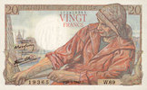 NOTES OF THE BANQUE DE FRANCE 20 francs Banque de France. Billet. pêcheur, -