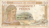 NOTES OF THE BANQUE DE FRANCE 50 francs Banque de France. Billet. Cérès, 13.4.1939, modifié -