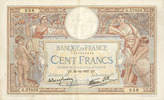 NOTES OF THE BANQUE DE FRANCE 100 francs Banque de France. Billet. Merson 30.12.1937, modifié -