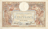 NOTES OF THE BANQUE DE FRANCE 100 francs Banque de France. Billet. Merson 13.1.1938, modifié -