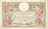 NOTES OF THE BANQUE DE FRANCE 100 francs Banque de France. Billet. Merson 27.1.1938, modifié -