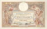 NOTES OF THE BANQUE DE FRANCE 100 francs Banque de France. Billet. Merson 29.12.1938, modifié -