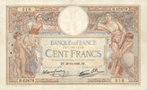 NOTES OF THE BANQUE DE FRANCE 100 francs Banque de France. Billet. Merson 29.12.1938, modifié -