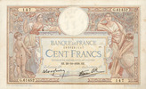 NOTES OF THE BANQUE DE FRANCE 100 francs Banque de France. Billet. Merson 20.10.1938, modifié -