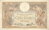 NOTES OF THE BANQUE DE FRANCE 100 francs Banque de France. Billet. Merson 30.3.1939, modifié -