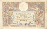 NOTES OF THE BANQUE DE FRANCE 100 francs Banque de France. Billet. Merson 2.2.1939, modifié -