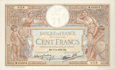 NOTES OF THE BANQUE DE FRANCE 100 francs Banque de France. Billet. Merson 9.2.1939, modifié -