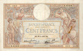 NOTES OF THE BANQUE DE FRANCE 100 francs Banque de France. Billet. Merson 26.1.1939, modifié -