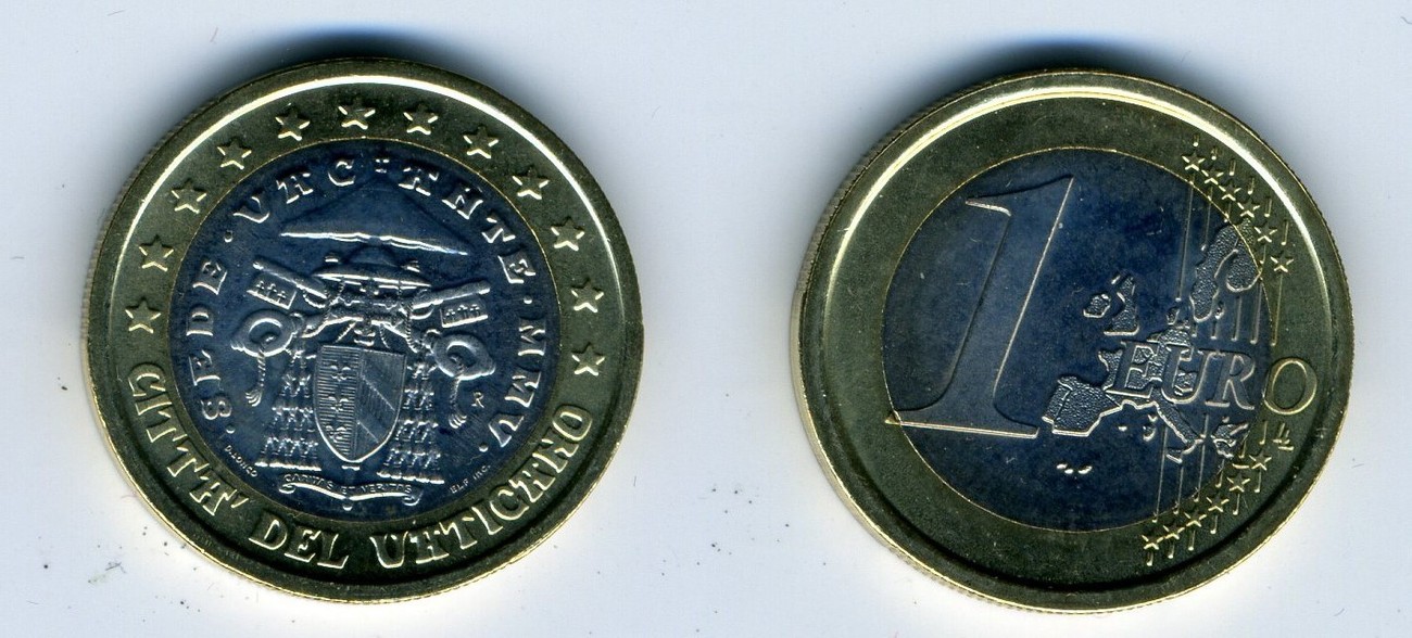 1 euro 2005 vatikan sede vacante 2005/mmv bankfrisch in kapsel