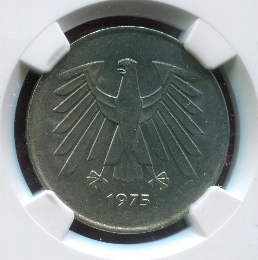 Was Ist Ein Krügerrand Von 1975 Wert GERMANY Federal Republic BRD 5 DM 1975 G Dünner Schrötling Lettered