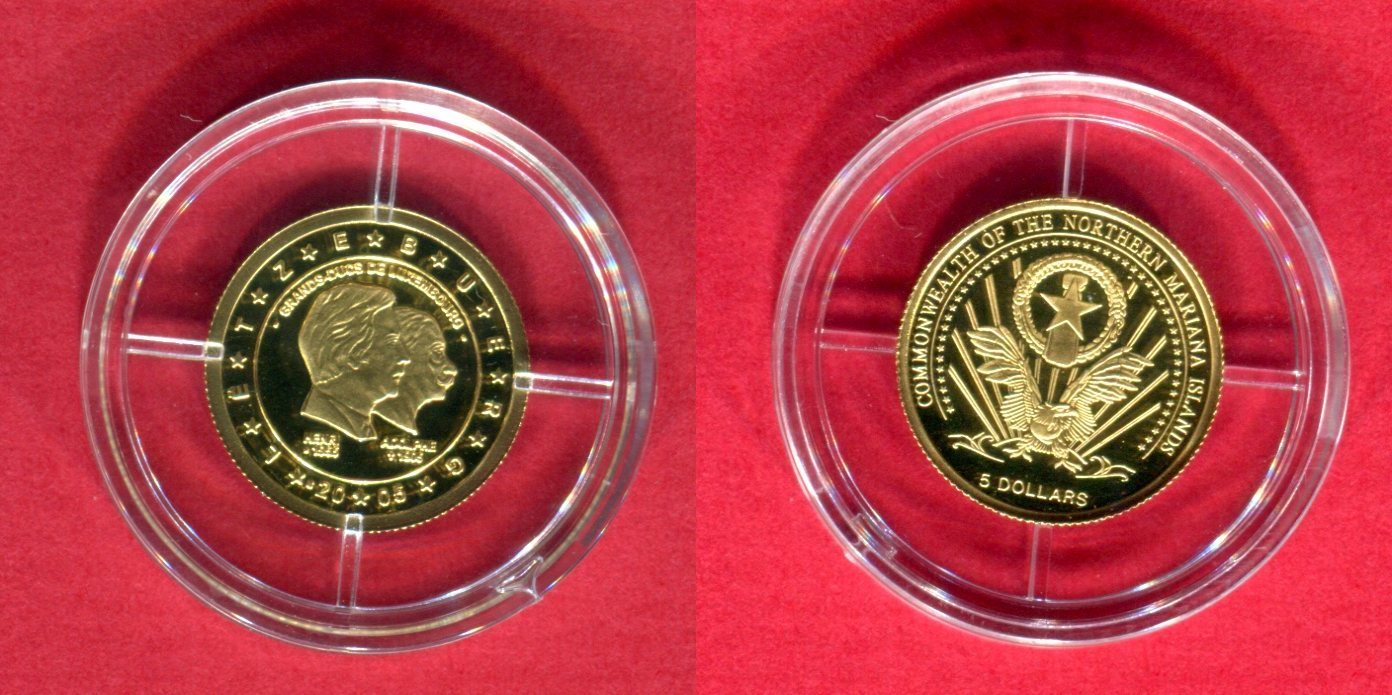 5 dollars gold, 1/25 unze 2005 marianen inseln, northern mariana