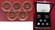 Ruanda, Rwanda 5 x 10 Francs FRW je 1/100 Unze Gold Fünfter Jahrestag der Afrikanischen Unze -