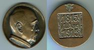 Deutsches Reich Bronzemedaille Otto von Bismarck Medaille auf den 100. Geburtstag - 1. April 1815-1915 -