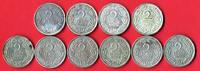Weimarer Republik 10 x 2 Reichsmark Lot Kursmünzenlot -