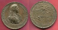 Frankreich BRONZEMEDAILLE Ludwig XIV. Hafen von Sète Hafenansicht sehr plastisch -