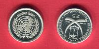 Republica de Guinea Ecuatorial 25 Pesetas Guineanas Silbermünze Naciones Unidas -