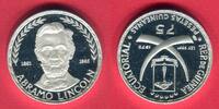 Republica de Guinea Ecuatorial 75 Pesetas Guineanas Silbermünze Abramo Lincoln -