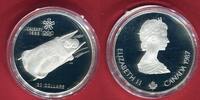 Kanada 20 Dollar Silbermünze Olympiade Calgary 1988 Bobschlitten Bobsleigh -