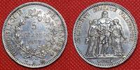 Frankreich, France 5 Franc Silber Herkulesgruppe -