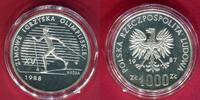 Polen, Poland 1000 Zloty Probe Olympische Spiele 1988 Calgary - Skilanglauf -