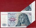 Western Germany FRG Bundesrepublik Deutschland 10 DM Banknote Gorch Fock Segelschiff Bartloser Mann Lucas Cranach d. Ä. Fehlschnitt Cutting -