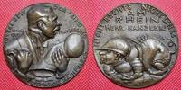 Germany Deutschland Karl Götz Medaille Satirische Bronzemedaille Guß Cast Kanzler Wirth Der Feind steht rechts, Nicht rechts nicht links, am Rhein -