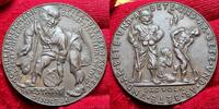 Deutschland Germany Karl Goetz Bronze Gußmedaille Bronze Cast Geschwärzt Blackene Inflation Bete und Arbeite Das Volk Der Staat Geldentwertung Geschwärzt -